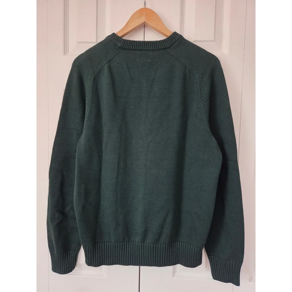 J. Crew‎ Heritage Cotton Crewneck Sweater Mens Size M Green NWOT BI841